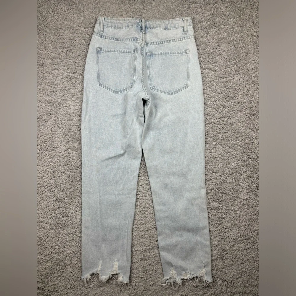 Vervet Jeans Womens 24 High Rise Light Wash Raw Hem Wide Leg Night Out Party